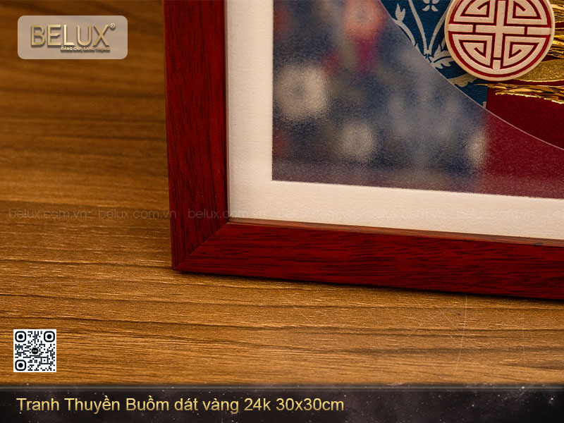 Tranh Thuyền Buồm Mạ Vàng Khổ Vuông 30×30